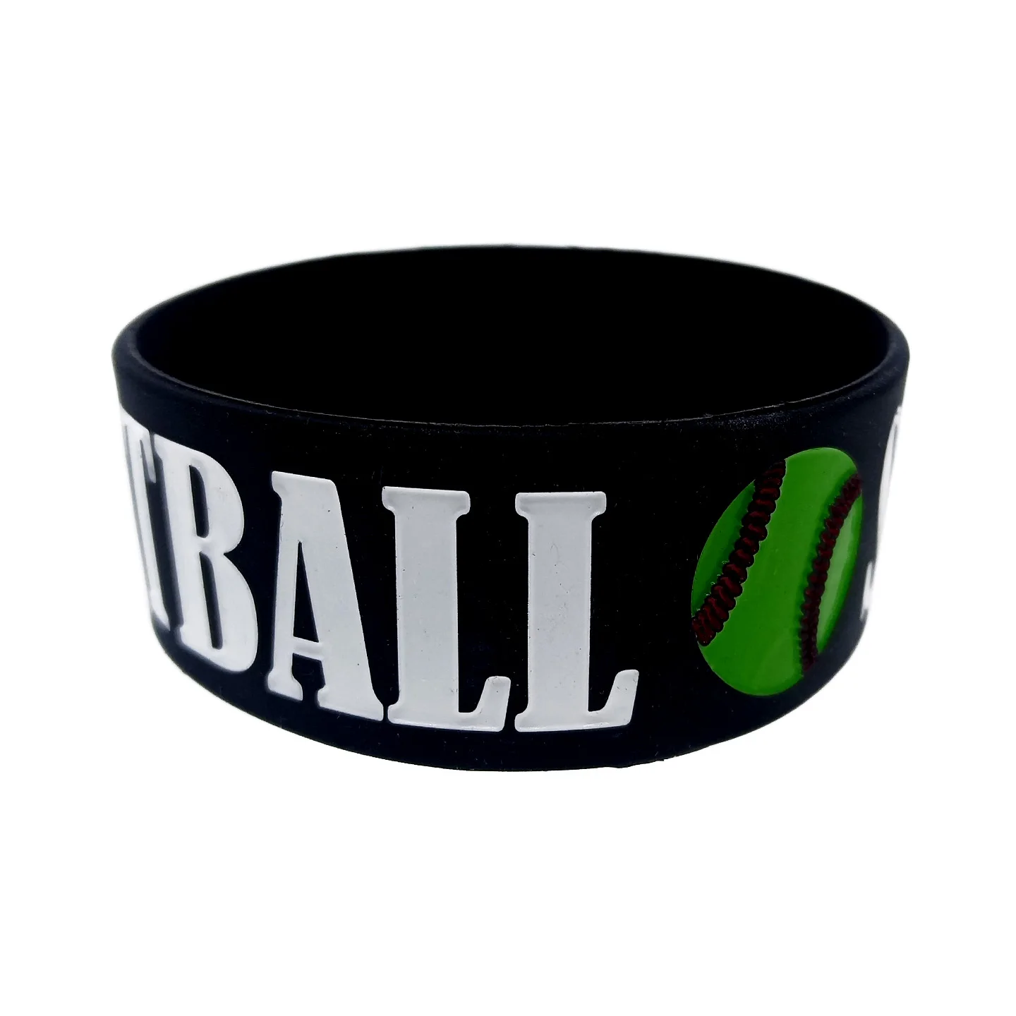 25 Pcs 1 Inch Wide Softball Silicone Wristband Fan Cheer Accessories Rubber Bangle