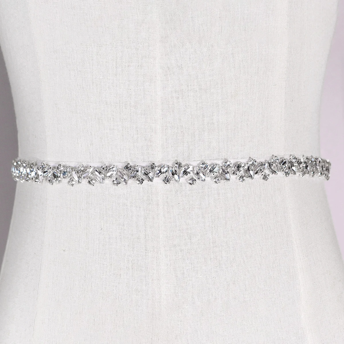 

New Mori Crystal Rhinestone Bridal Belt Exquisite Hand-sewn Classic Waist Chain Jewelry Party Dress Accessories Sash As Gifts