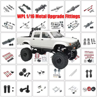WPL C64 C54 C24 B16 D12 D62 1/16 RC Metal Aluminum Upgrade Tie Rod Front and Rear Axle Steering Cup Bearing Tire Shock Kit