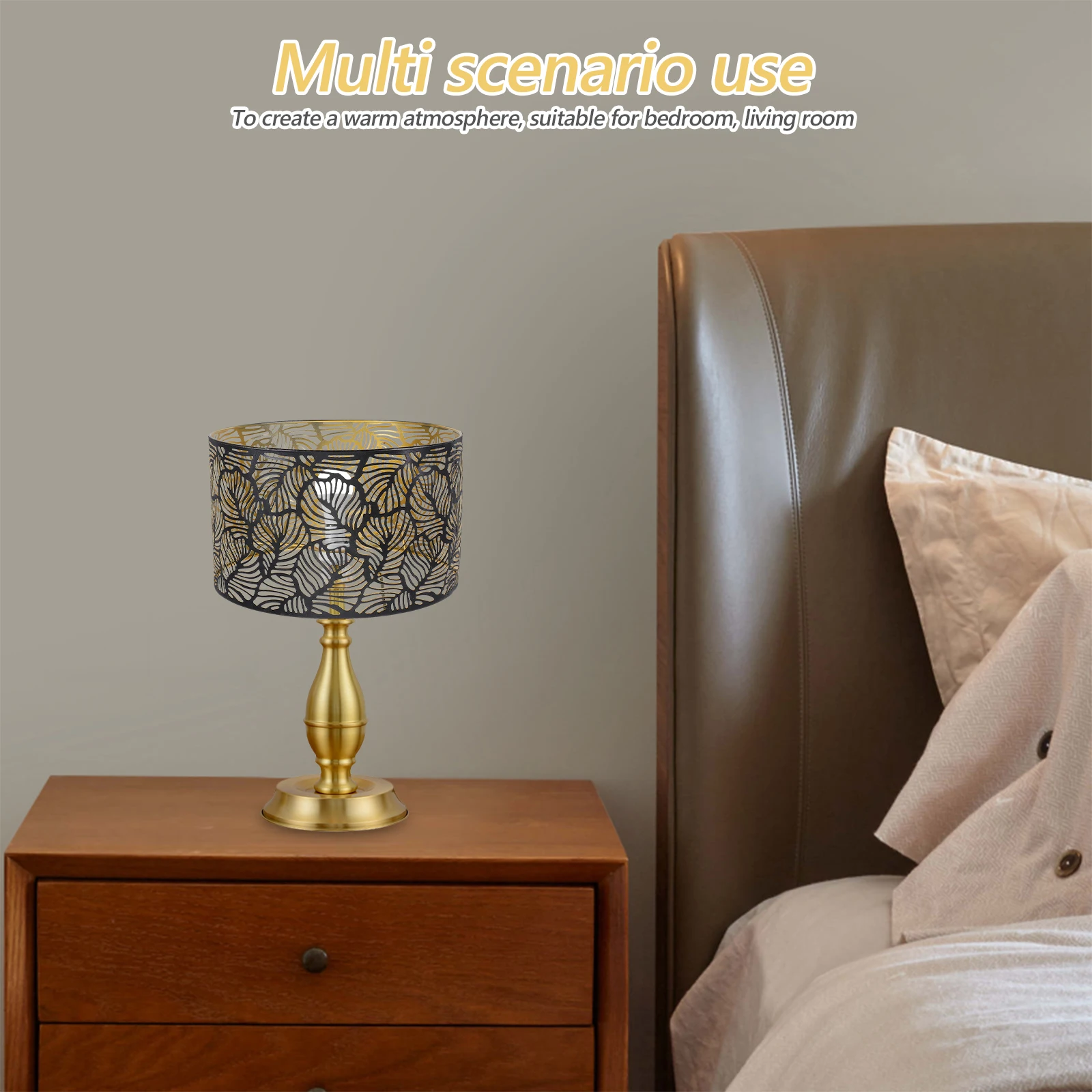 

European Table Lamp Shade Modern Hollow Iron E27/E14 2 4cm Leaf Metal Lampshades For Home Lighting Accessories Decor