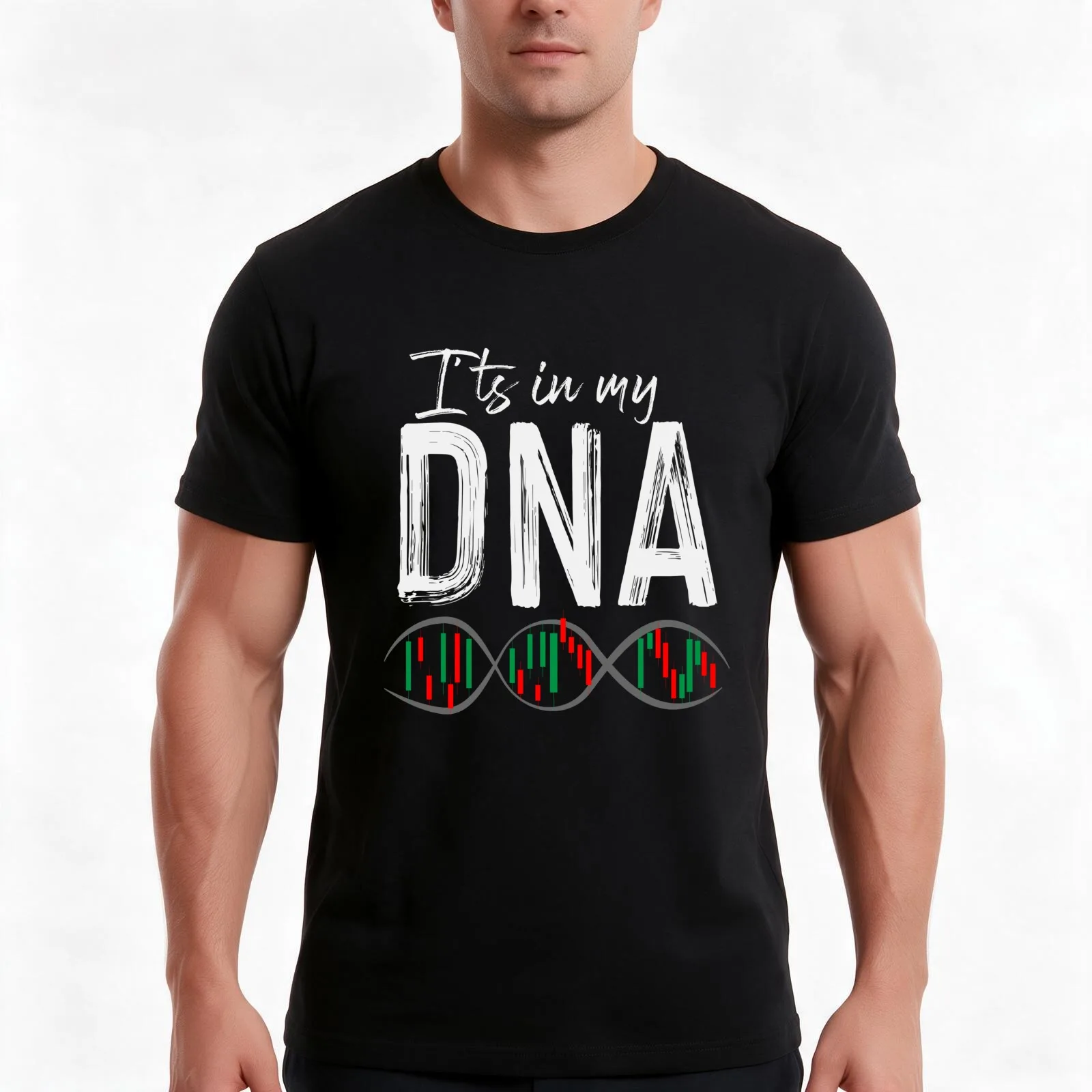 Trading DNA | Genetics Day Trader Daytrading Stock T-Shirt, Summer Casual Cotton Tee, Oversized Streetwear Tops, 100% Cotton