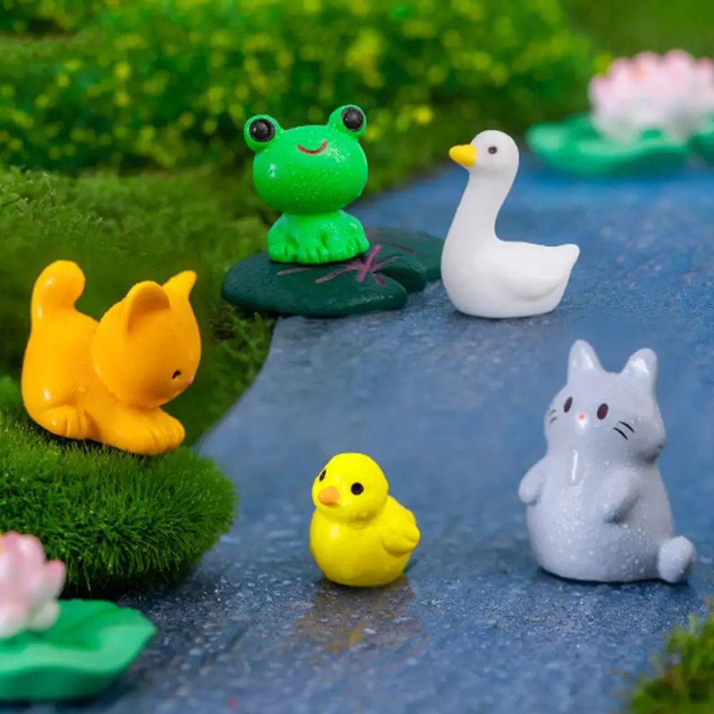 Cat Duck Sheep Squirrel Frog Turtle Animals Micro Landscape Ornaments Cute Realistic Zodiac Animals Miniatures Handmade