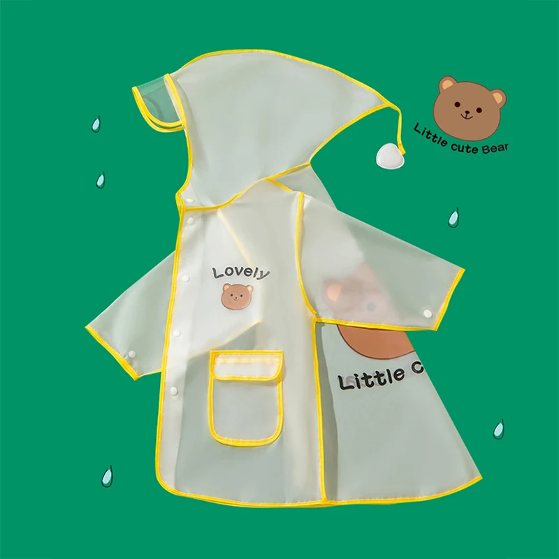 Kids Outdoor Transparent Raincoat Primary School Kindergarten Baby Poncho boys Girls Waterproof Thick Rainwear Rainy Day