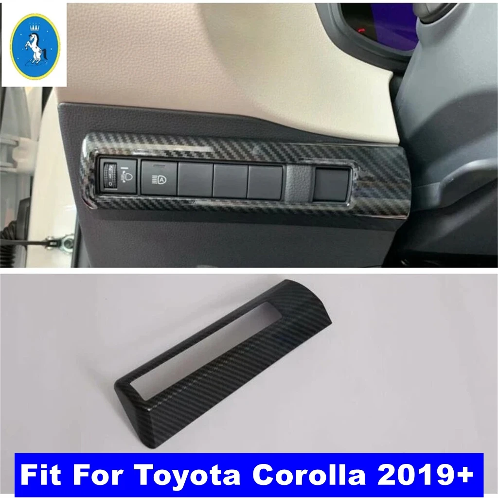 

Matte / Carbon Fiber ABS Auto Interior Head Lights Lamps Switch Button Cover Trim ABS Accessories For Toyota Corolla 2019 - 2024