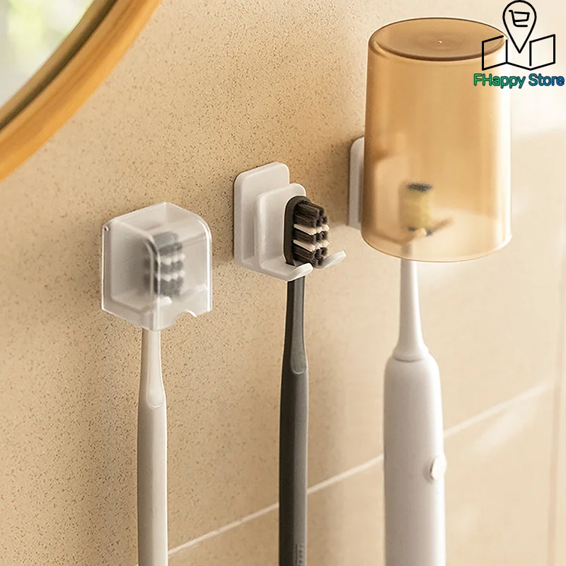 1Pc Toothbrush Holder Dust-free Innovative Essential For Home Dustproof Toothbrush Holder Stylish Design Feature Wall-mounted