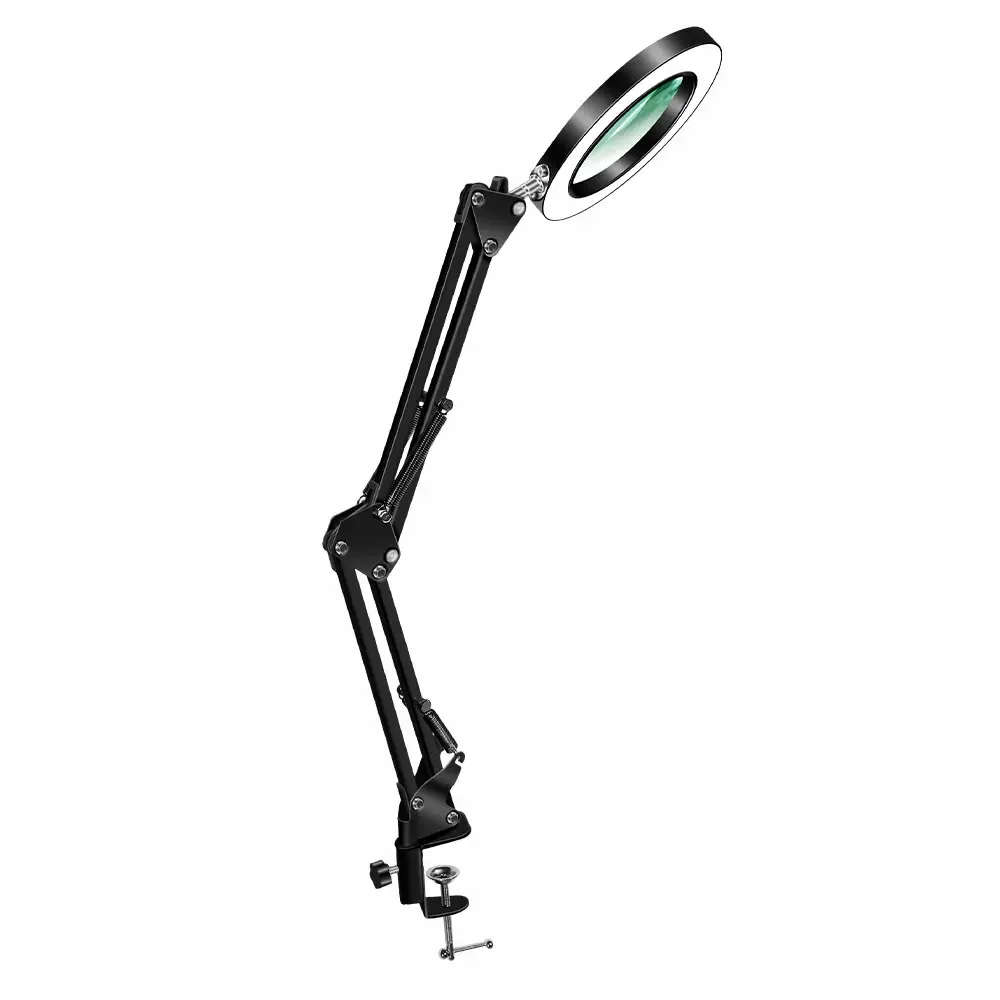 10-fache beleuchtete Lupe mit USB, 3 Farben, 72 LED-Beleuchtung für Lötarbeiten, Reparaturen, Tischlampe, Lesen, Hautpflege und Schönheitsanwendungen – Detail 9