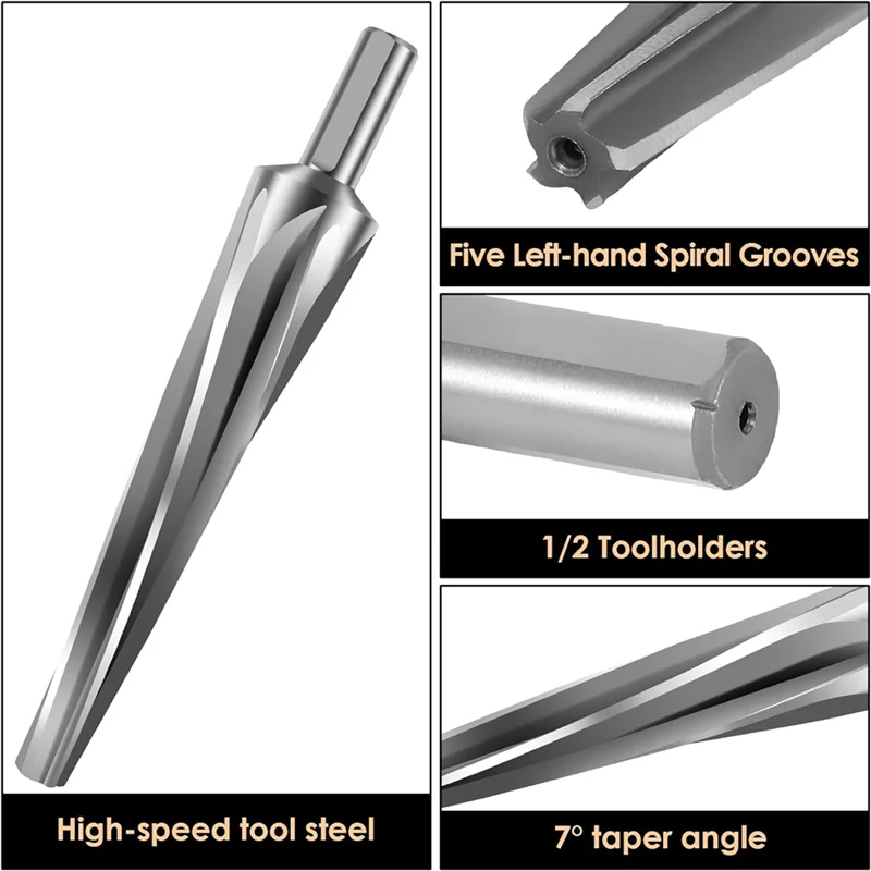 Alesatore conico per giunto sferico WCS-7 gradi, strumento per alesatore con giunto sferico conico in acciaio a velocità con portautensili da 1/2 pollici