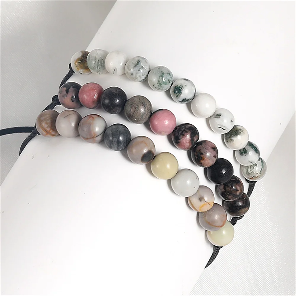 

New Natural Stone Beaded Bracelets Friendship Jewelry Gifts For My Girlfriend Handmade Charm Braided String Bracelet With Card