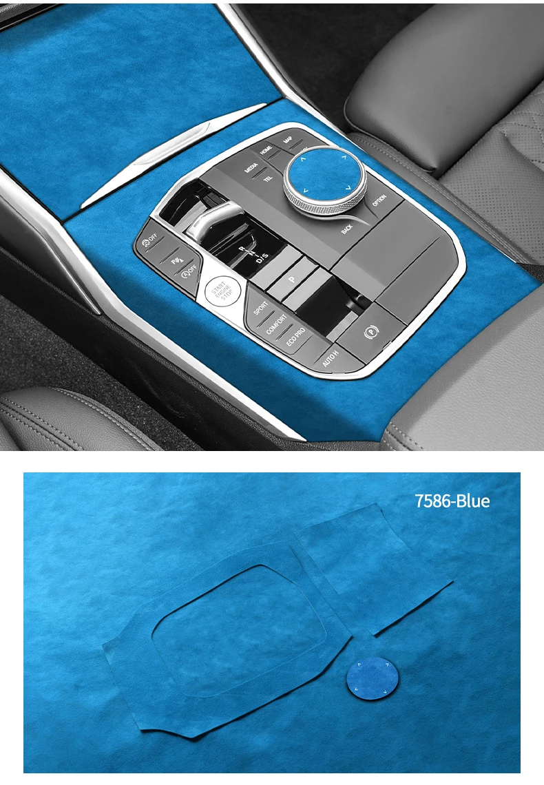 Für BMW 3er G20 G21 G28 Mittelkonsolen-Panel und Knopfabdeckung, Zierrahmen-Aufkleber, hergestellt aus Alcantara, Auto-Innenraum, individuelles Zubehör – Detail 12