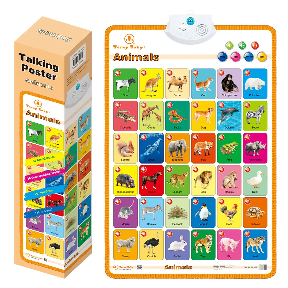 Picture 7: Interactive Electronic Animals Talking Poster For Toddlers With Clear Pronunciation And Music Functions For Language Learning