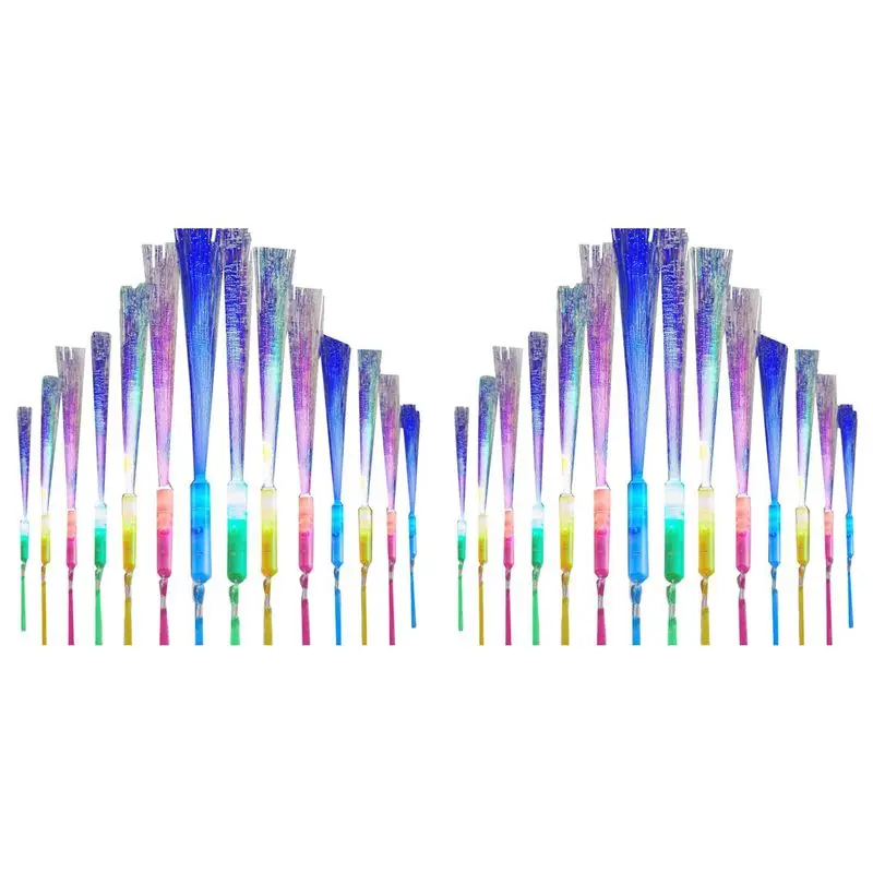 

N82R 48 шт. светящиеся волоконные палочки, светодиодные палочки, волоконно-оптические палочки, мигающие палочки для вечеринки, свадьбы, Хэллоуина, Рождества