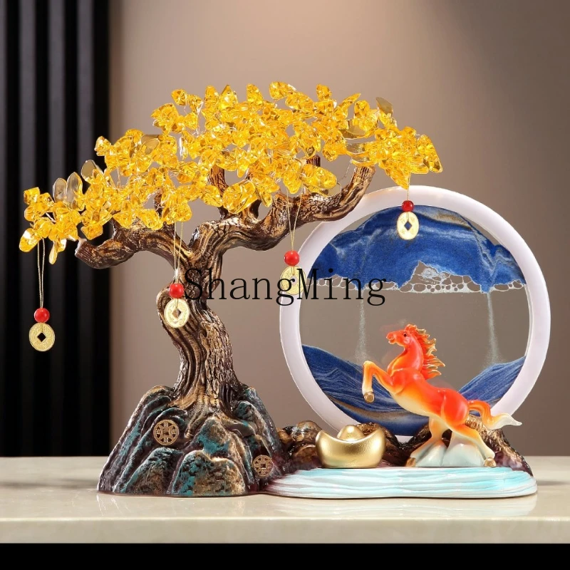 

FG creative hourglass cash cow horse ornament living room TV cabinet wine cabinet decoration quicksand painting light luxury