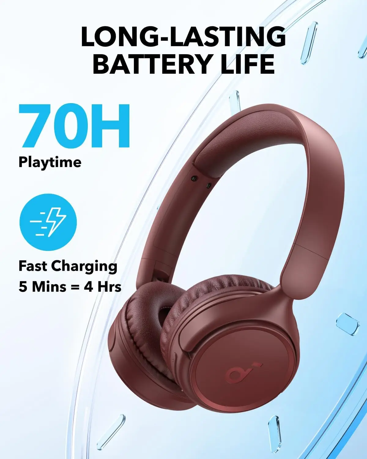 Anker soundcore H30i Auriculares Bluetooth de Diadema, 60H, Bluetooth 5.3 Diseño plegable, Graves Puros, Ligeros y Cómodos, con App y Conexión Multipunto
