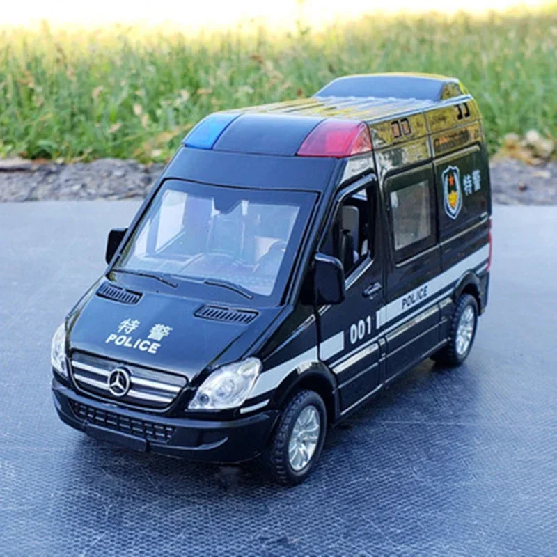 1:32 liga ambulância modelo de carro diecasts metal brinquedo motor de bombeiros modelo de carro de polícia coleção som luz simulação crianças brinquedos presente