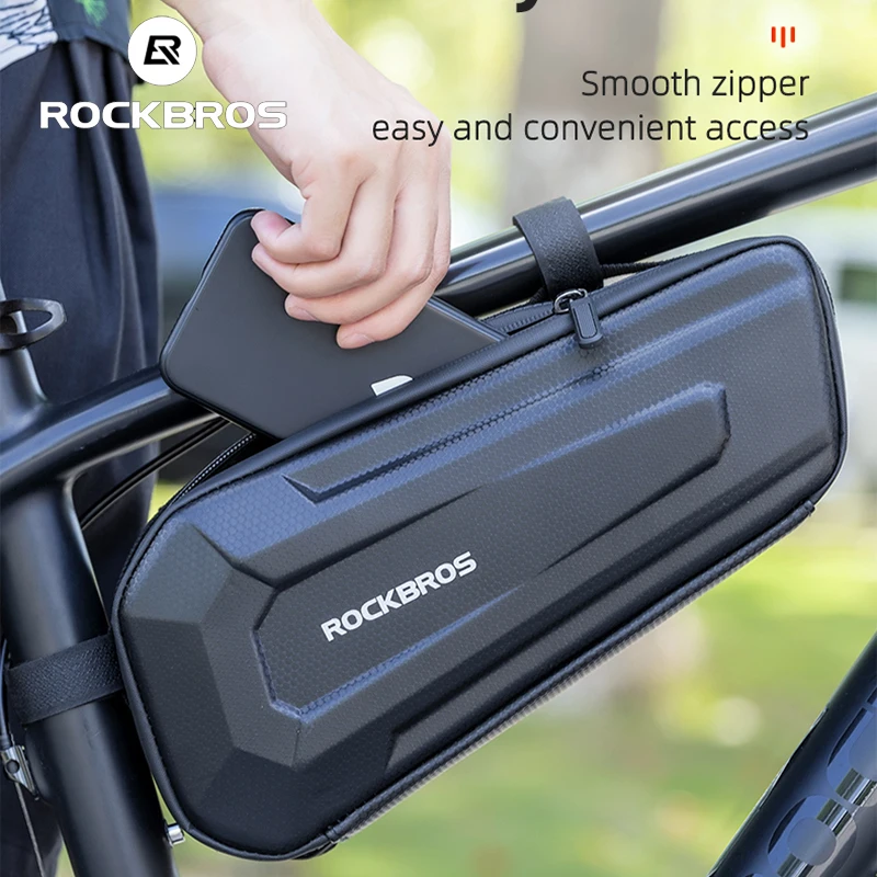 

ROCKBROS 1.5L 2.5L Bicycle Triangle Bag Hard Shell Waterproof MTB Road Bike Bag Cycling Front Beam Bags Bicycle Accessories