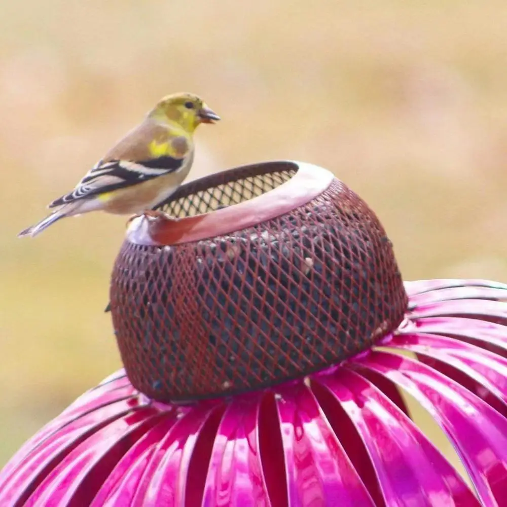 Metal bird feeder, outdoor flower bird feeder, garden predator, birdcage feeder, garden courtyard decoration