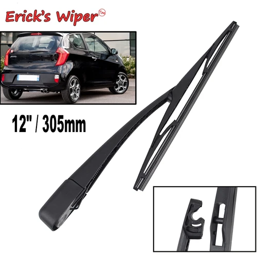Limpiaparabrisas Erick de 12 "", juego de brazo y limpiaparabrisas trasero para KIA Picanto Morning Hatchback MK2 2011 - 2017, ventana de parabrisas