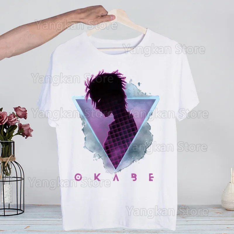 

Steins Gate аниме Okabe Rintarou Makise Kurisu футболки с принтом весенние топы летние футболки для мужчин и женщин с коротким рукавом повседневная перспектива