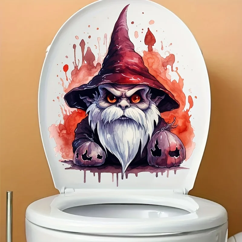 

Halloween Elf Toilet Lid Decal - Self-Adhesive, Removable Bathroom Sticker For Festive Home Decor Decals S133
