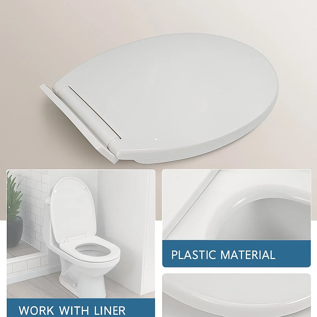 

Household Toilet Lid Replacement, Durable Plastic Toilet Seat, Easy Install for Daily Use