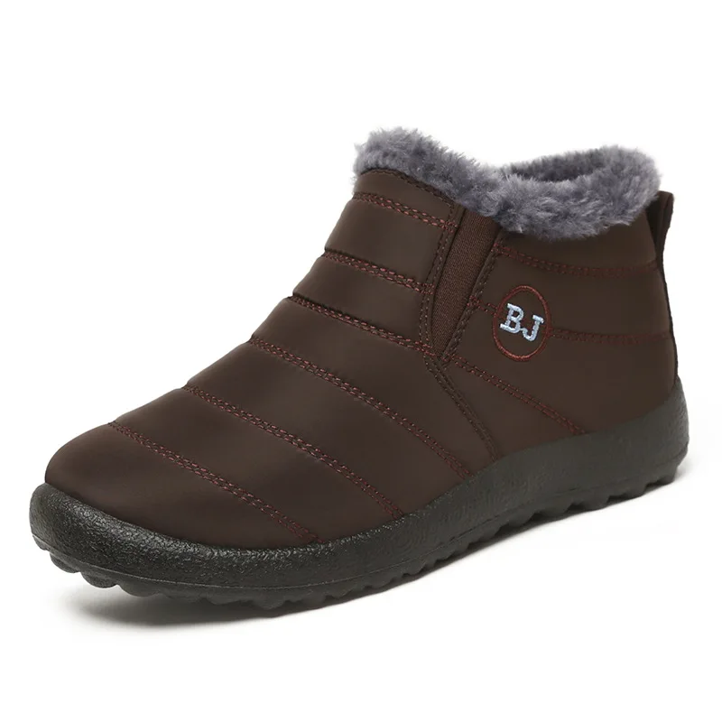 New cotton shoes with plush insulation short boots, casual cotton boots, anti slip, lightweight, fashionable snow boots
