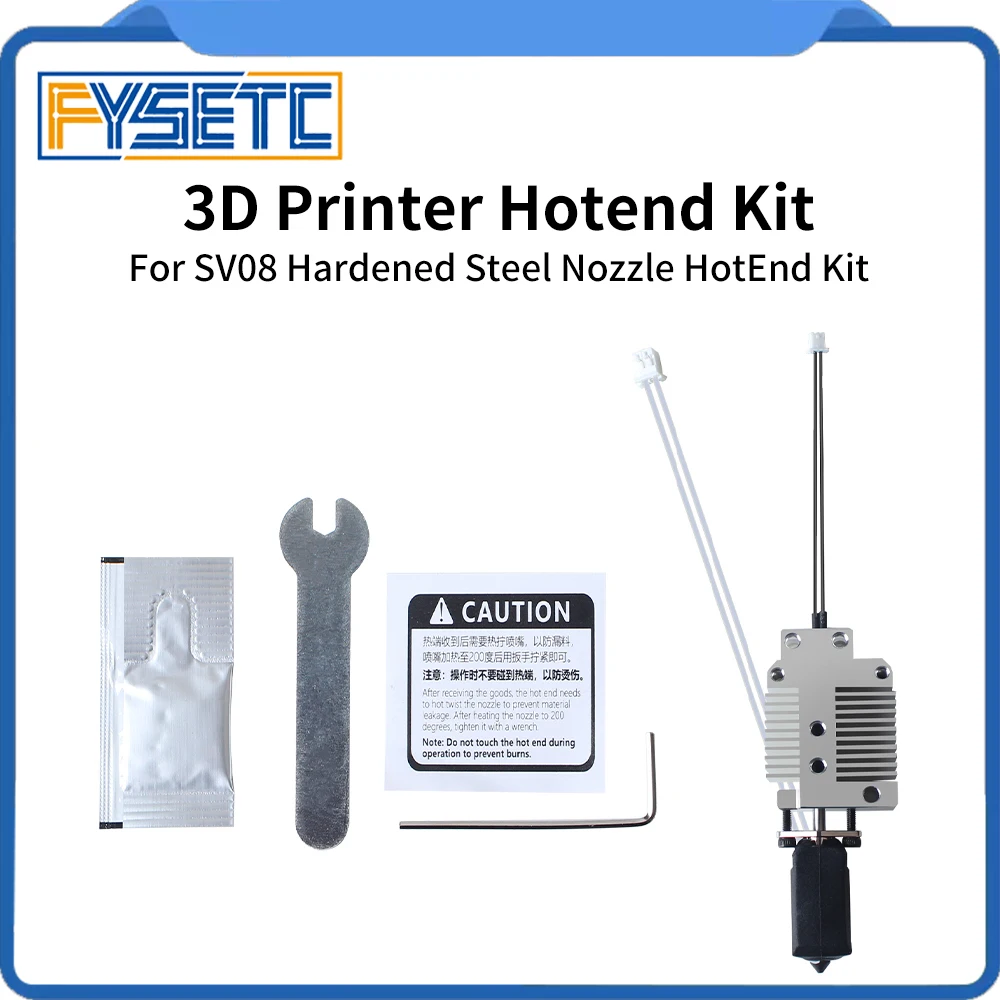 For SV08 Upgraded Hotend High Temperature Resistance Supports Fast Printing With Hardened Steel 0.4mm Nozzle For SV08 3D Printer