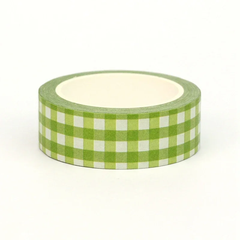 2025 NEW 1PC 10M Deco Beautiful Green Plaid Washi Tapefor Scrapbooking Journaling Adhesive Masking Tape Cute Stationary