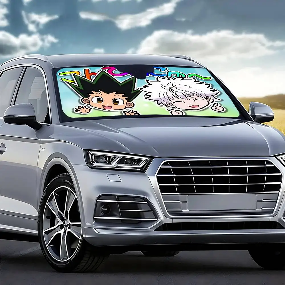A-hunter X Hunter-w Car Sunshade Curtains Windscreen Front Window Visor 70x130cm Sun Visor Solar Protect Plaid Gift Novelty Car