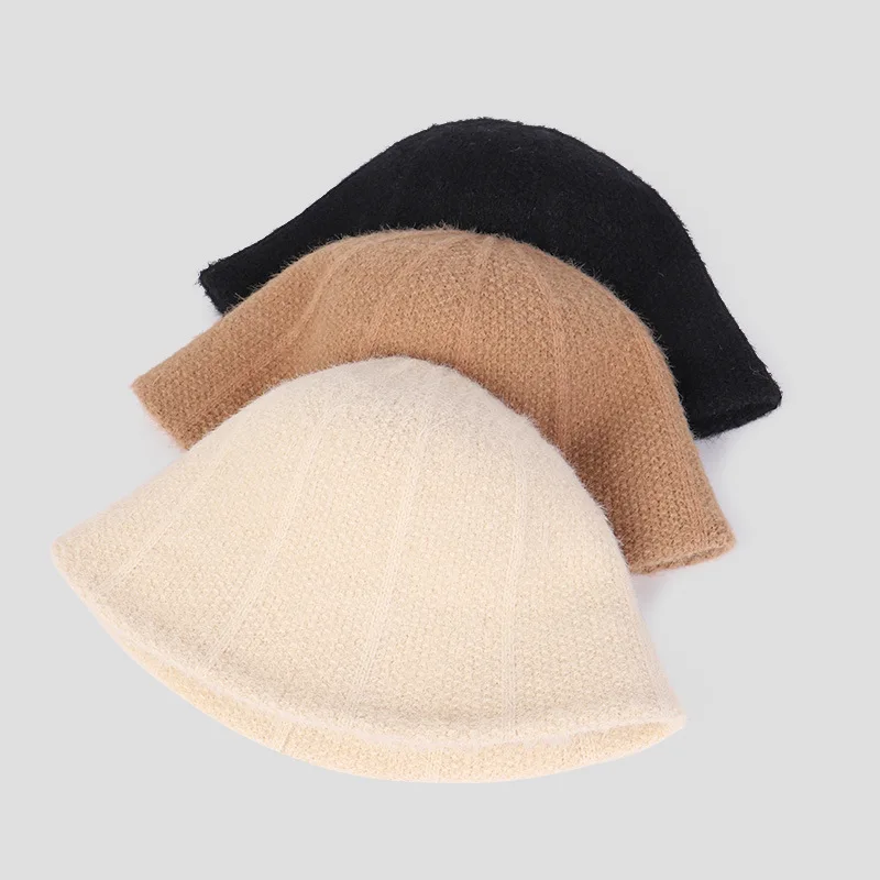 MAXSITI U Winter Bucket Hat for women Simple Versatile Basin Hat Warm Knitted Bucket hat women hat