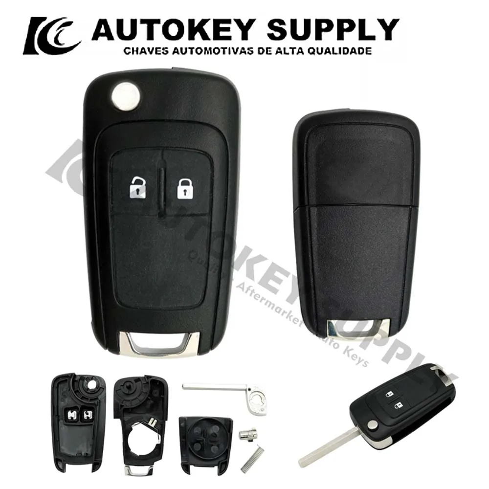 

AutokeySupply AKGMF103 Cruze Aveo 2 Button FOB Remote Key CASE Uncut Blade For Chevrolet