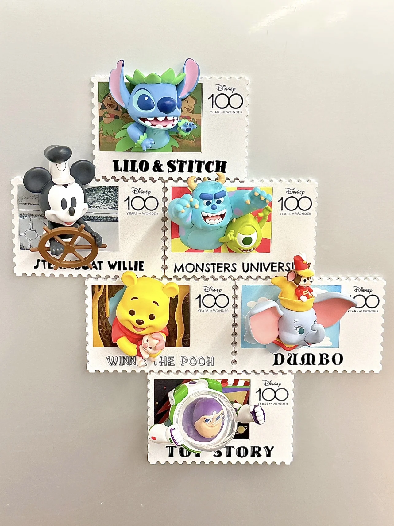 Miniso Disney Series Cartoon Peripheral Figurines Anniversary Vintage Stamps Trendy Toys Figurines Birthday Commemorative Gift