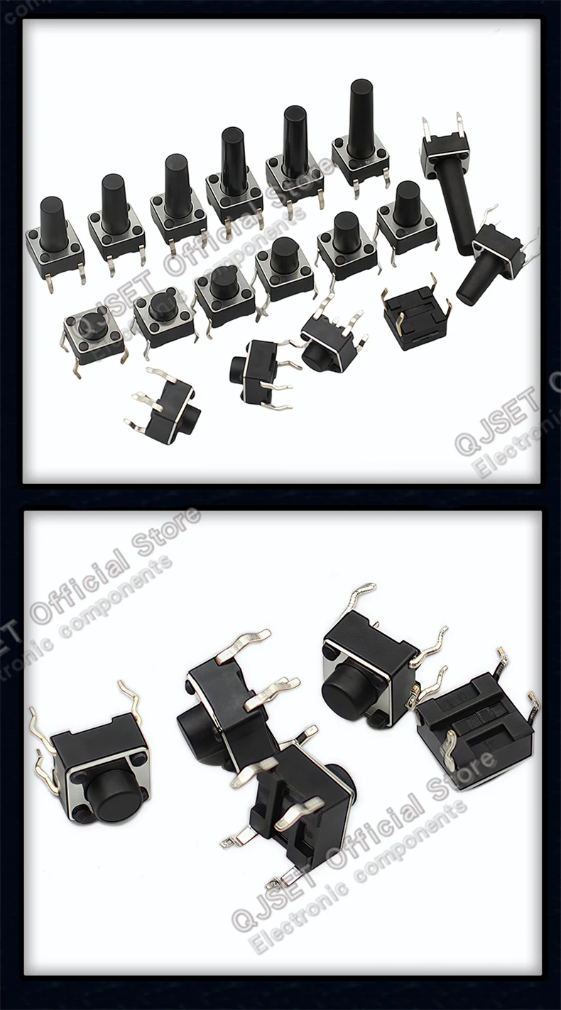 70/100 stücke 6*6 Schalter Taktile Druckschalter Kit Höhe: 4,3 5-13 MM DIP 4pin SMD Micro Schalter 6x6 Druckschalter Für Arduino – Detail 16