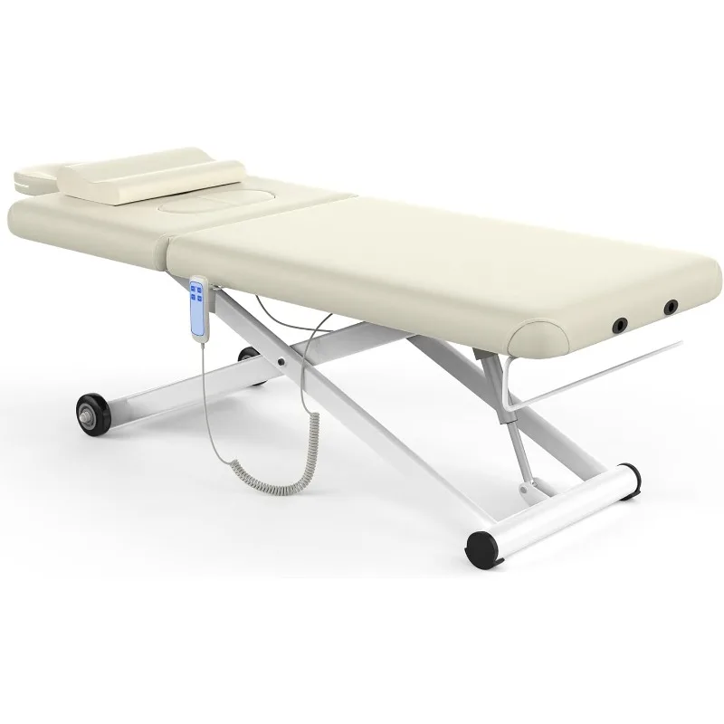 Electric Massage Bed with Adjustable Height and Backrest, Electric Massage Table for Treatment,