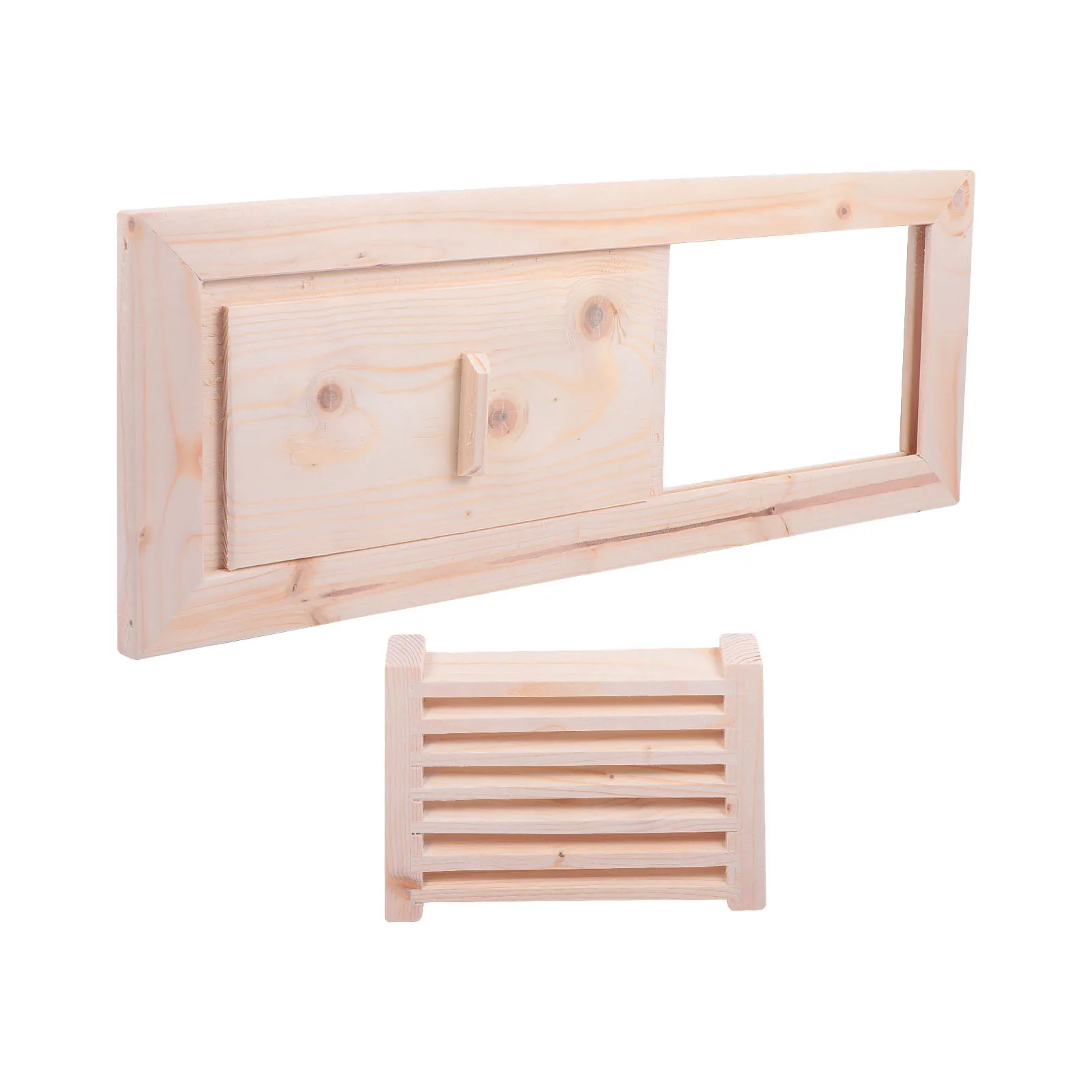 

1 Set Sauna Room Air Vent Blinds Wooden Air Vent For Sauna Aluminum Ventilate Panel Blinds Cover Accessories Ventilation Grille