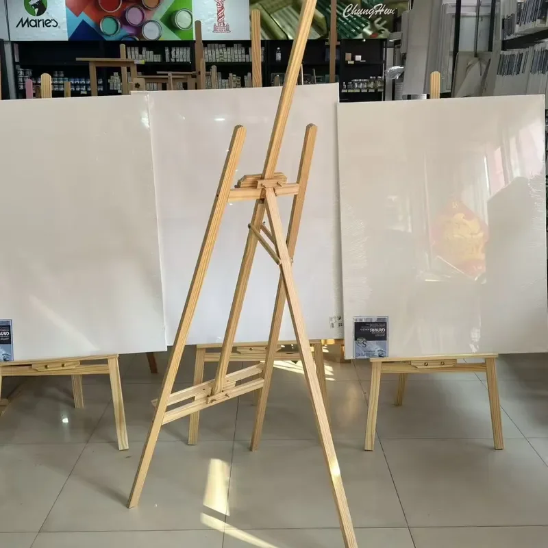Heavy Duty Tabletop Studio H Frame Solid Beech Wood Adjustable Easel with Artist Workbench