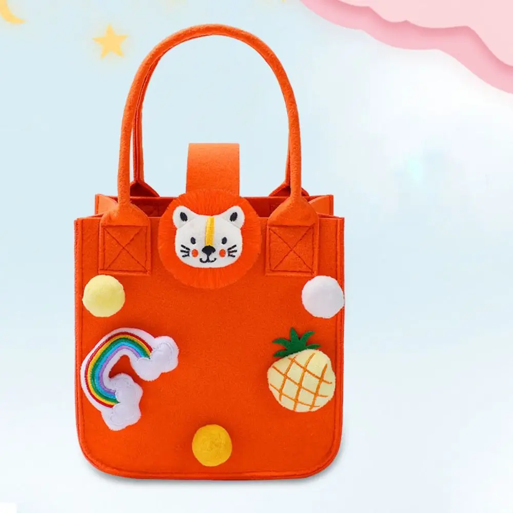 Для студента, подарочная сумка для покупок, милый модный меховой шарик, нейлоновая мультяшная кукла, женская сумка, сумка для конфет, фетровая сумка-тоут, корзина для хранения