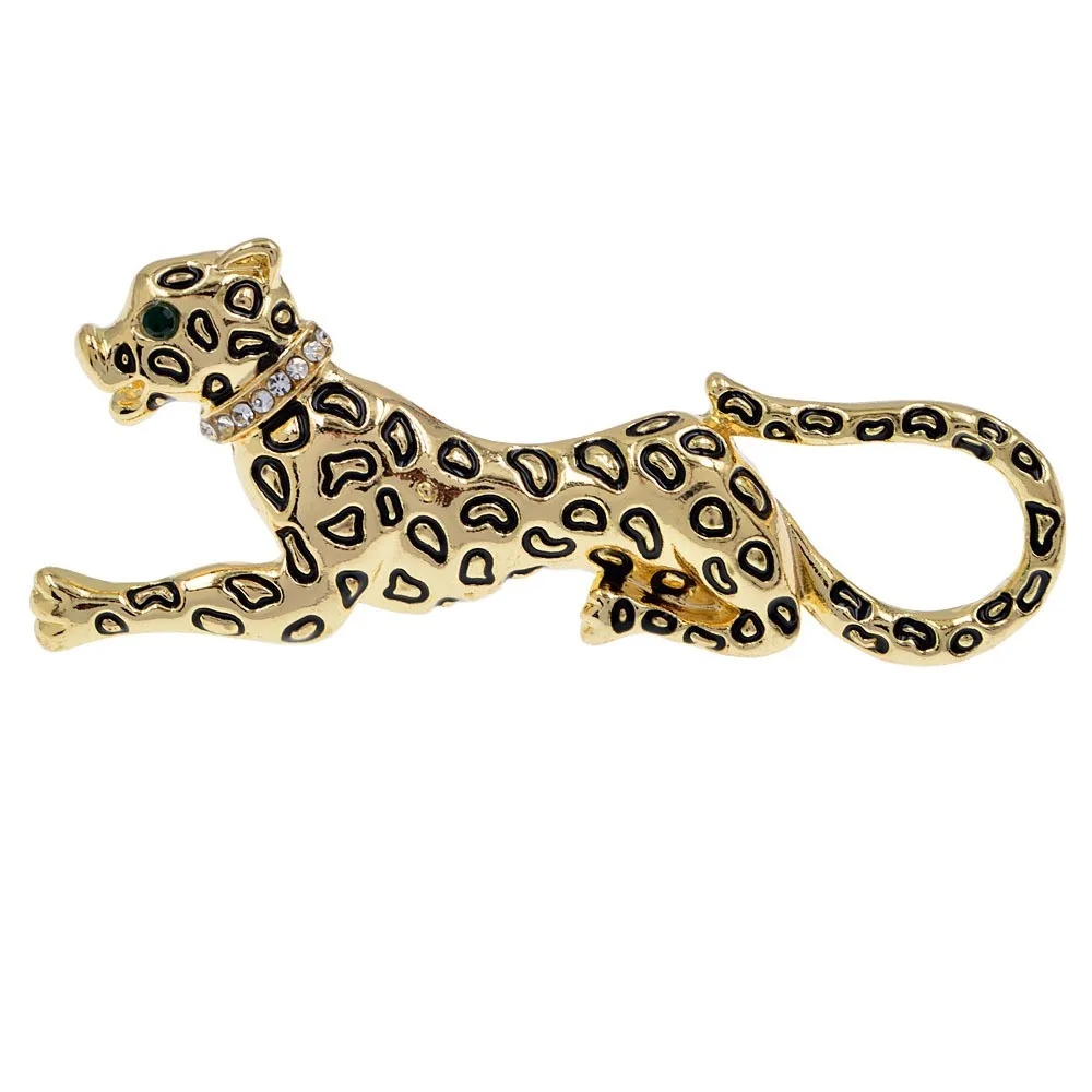 CINDY XIANG Enamel Leopard Brooch Women And Men Fashion Pin Animal Design Jewelry Suit Coat Accessories High Quality