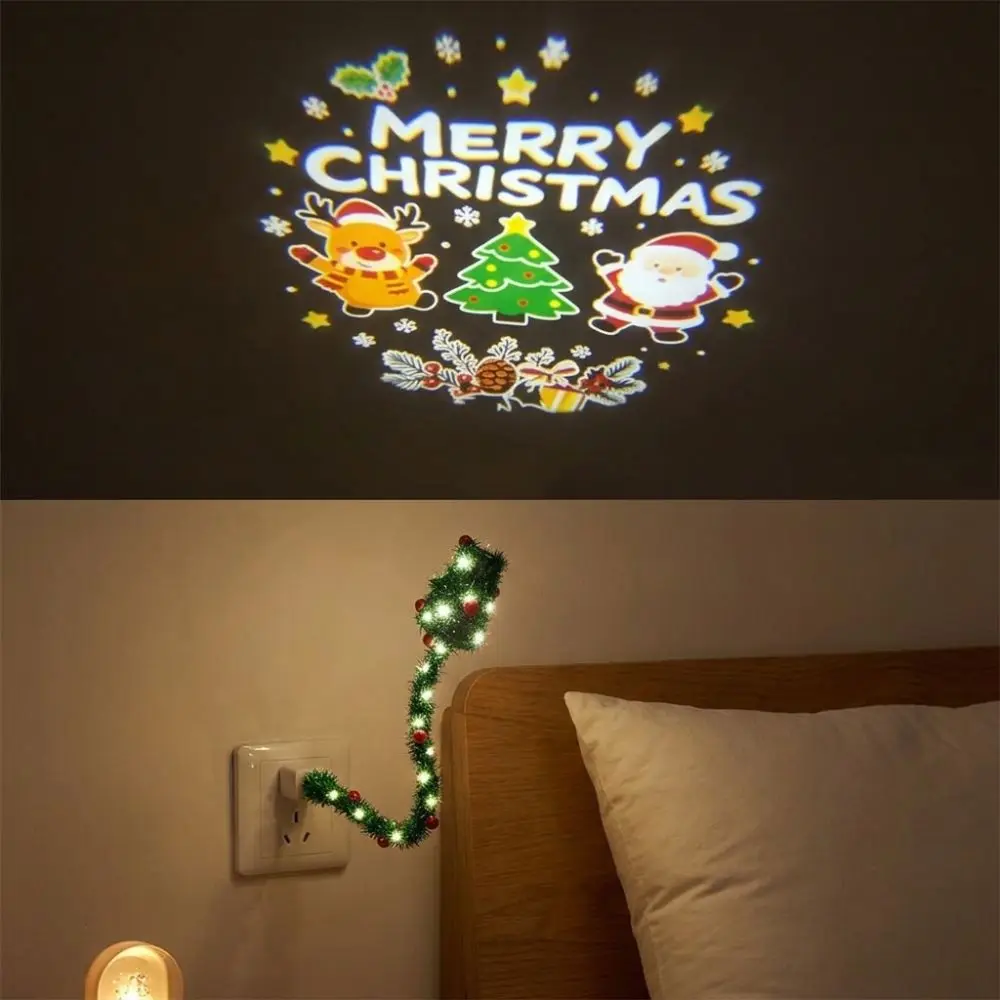 360° Rotatable Christmas Ceiling Projector HD Projection Tree Shape Holiday Projection Lamp Interchangeable Slides Led Light