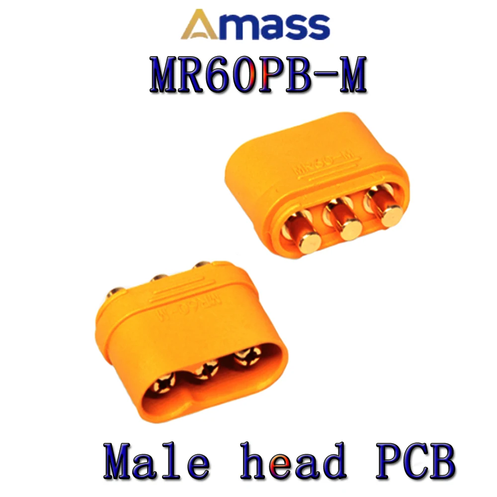 1 개/몫 Amass MR60 MR60PB-F/M T 모델 비행기 플러그 배터리 커넥터 세트 RC 부품 용 남성 여성 금도금 바나나 플러그