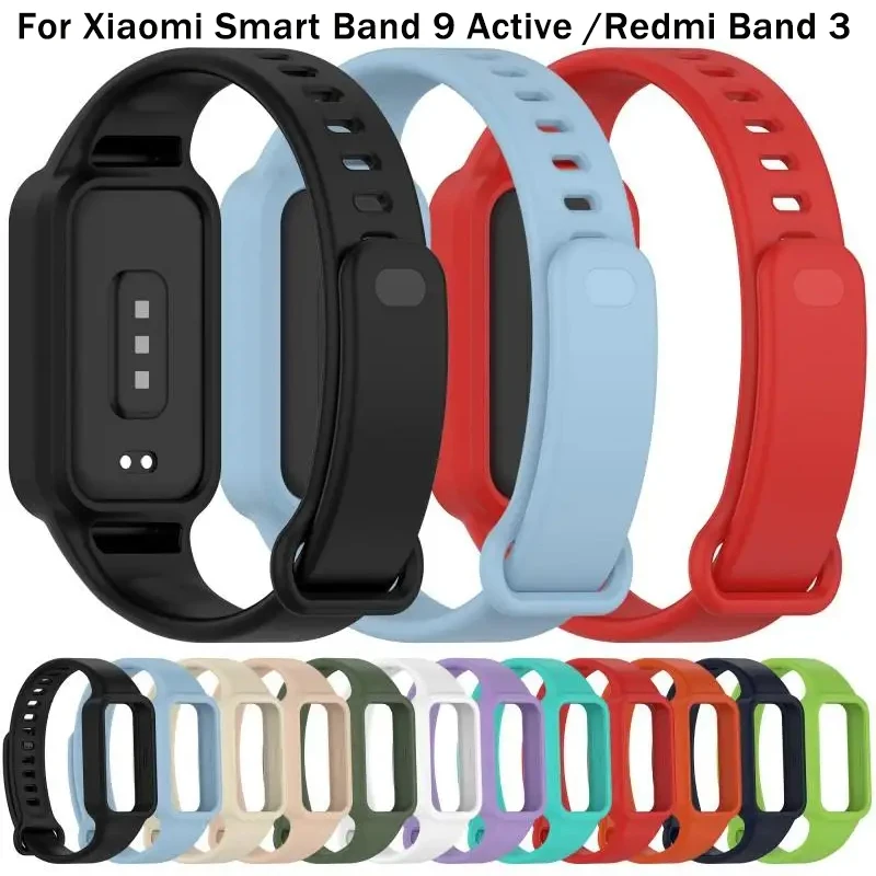Correa de silicona oficial para Xiaomi Smart Band 9 Active Redmi Band 3 pulsera de reloj para Mi Band9 accesorios activos