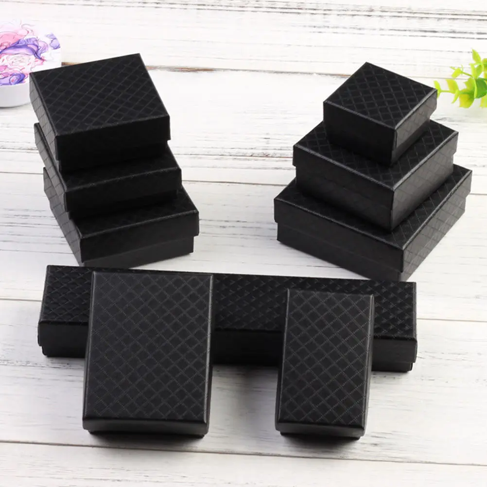 

6Pcs Small Jewelry Gift Box Set Elegant Ring Earring Necklace Packaging Box with Sponge Liner for Birthday Christmas Valentine