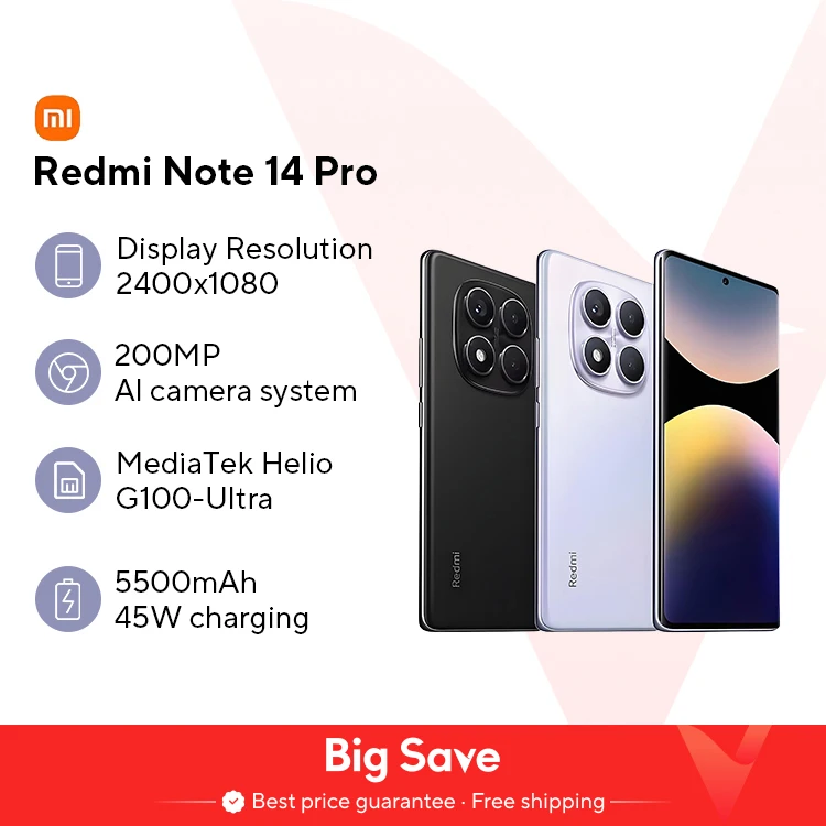 Unleash Brilliance: Xiaomi Redmi Note 14 Pro 4G at an Unbeatable ,418.08 – 200MP AI Camera & 5500mAh Battery!