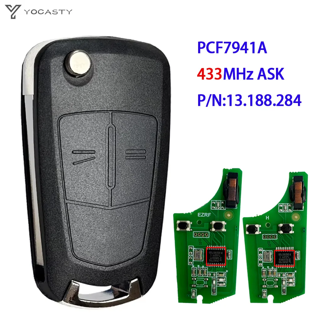 YOCASTY 736-743-A llave de coche con tapa remota PCF7941A 46 Chip 433MHz para Opel Vauxhall Corsa D G4 Astra H Zafira B Holden Astra AH