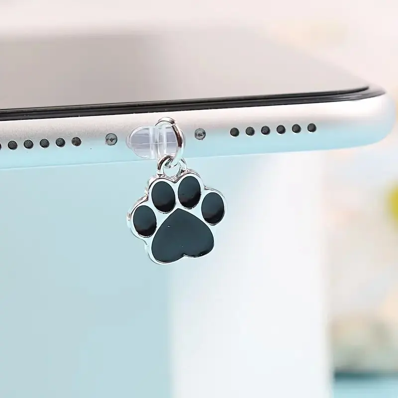 Pendentif de prise anti-poussière de téléphone griffe de chat mignon, adapté pour iPhone, Samsung, interface de type C, accessoire de décoration