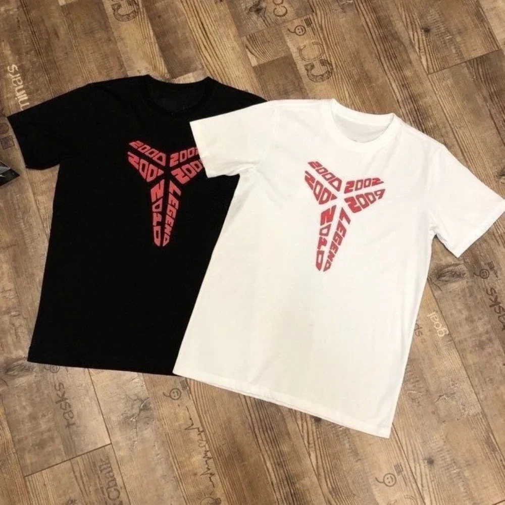 

Баскетбольная спортивная футболка 2025 года, тренировочная свободная повседневная дышащая футболка из чистого хлопка с короткими рукавами, модная футболка с принтом