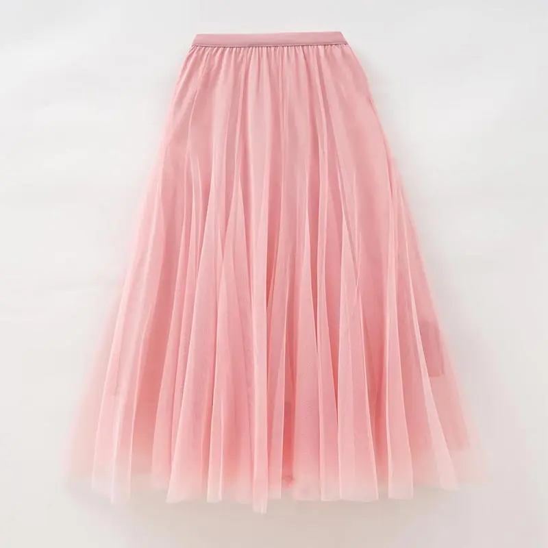 Y2k Style Fashion Harajuku Long Tulle Skirt Spring  Autumn A Line Skirt Dummer Vintage High Waist Midi Maxi Tutu Skirt