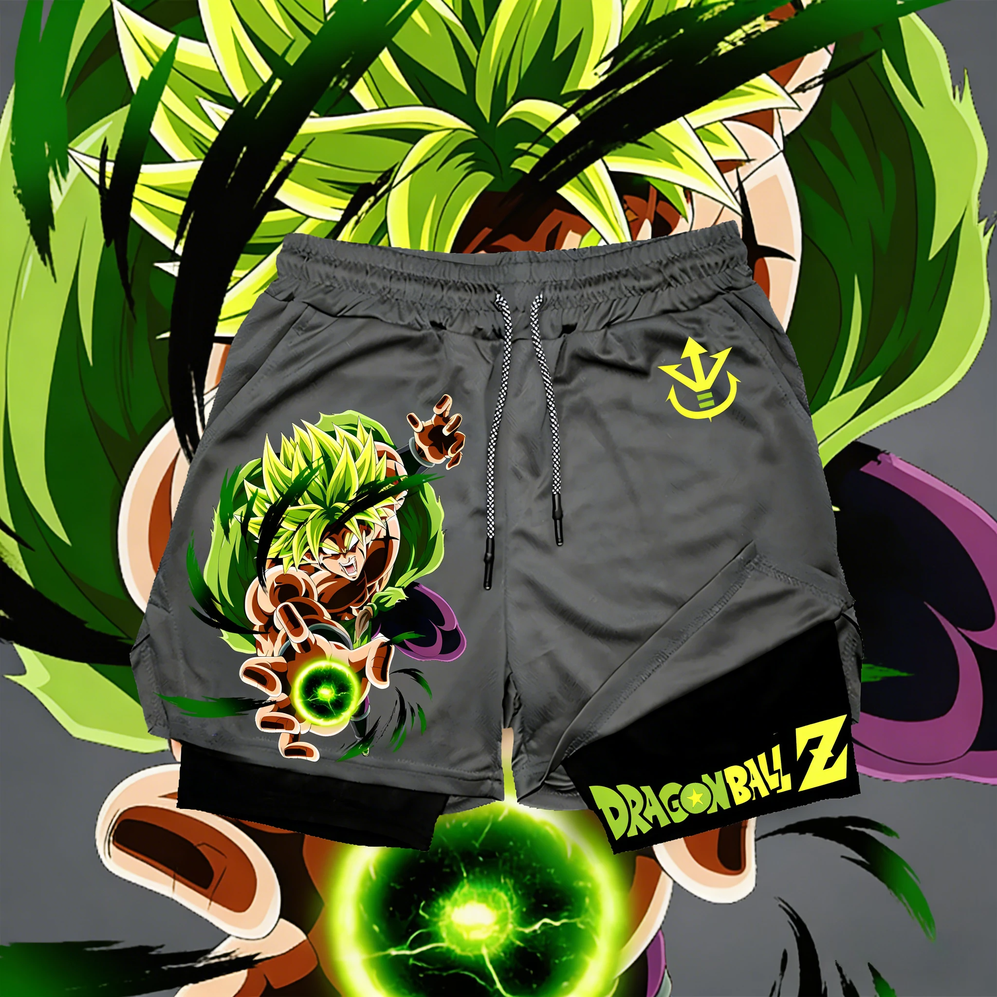 

Летние шорты для фитнеса 2-в-1 Dragon Ball Broly 2026, 100% хлопок, оверсайз, для тренировок, ретро-стритвир, унисекс, для взрослых и детей
