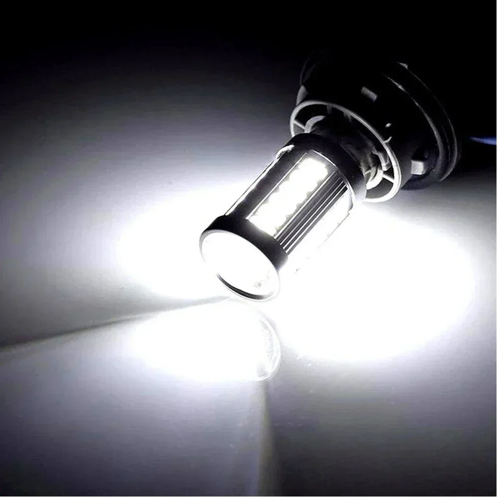 VERYUS 2Pcs 6500K LED Reversing Light BA15S P21W 1156 Socket Tail Bulb Reverse Lamp Daytime Running Signal Light 33-SMD 5630 12V