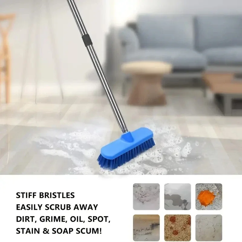 Long Handle Floor Scrub Brushes for Cleaning Shower, Stiff Bristle Scrubbing Brush,Floor Scrubber Brush for Bathroom,Tile Floors