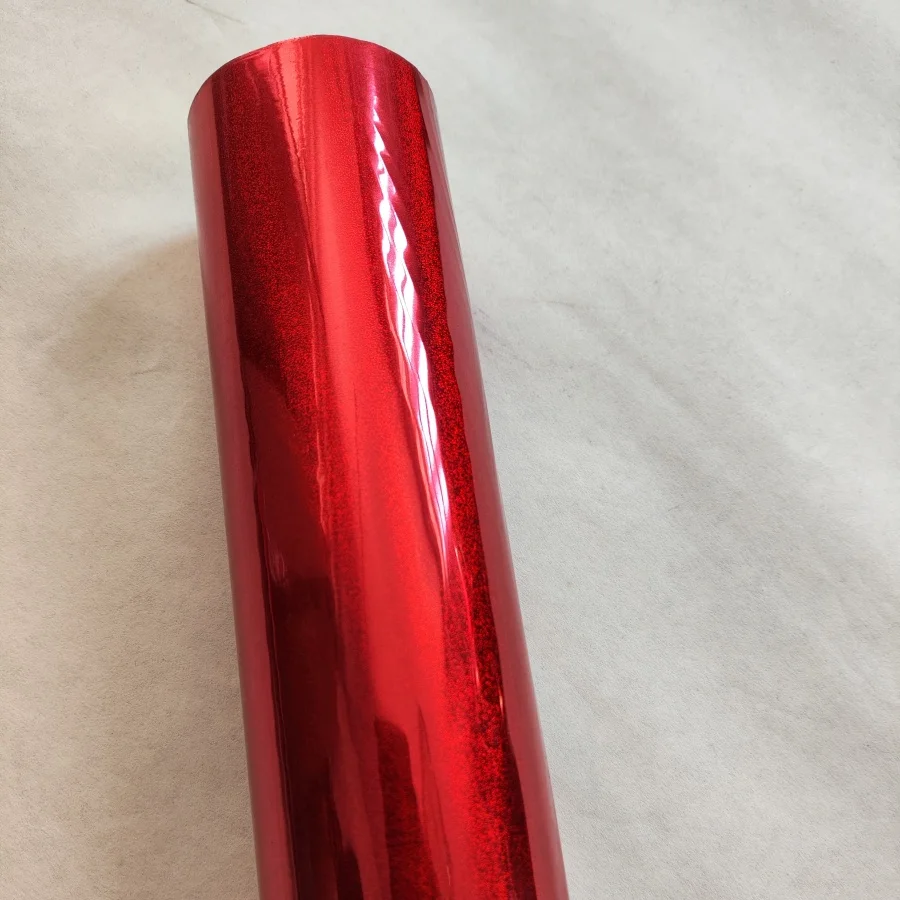 Holographic foil quicksand pattern red color C01 hot press on paper or plastic stamping foil transfer film 16cm x 120m